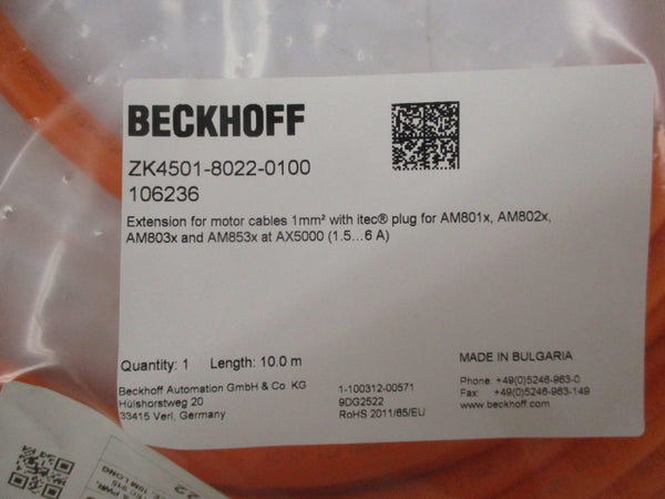 BECKHOFF ZK4501-8022-0100 AX5000 1.5-6A NSMP