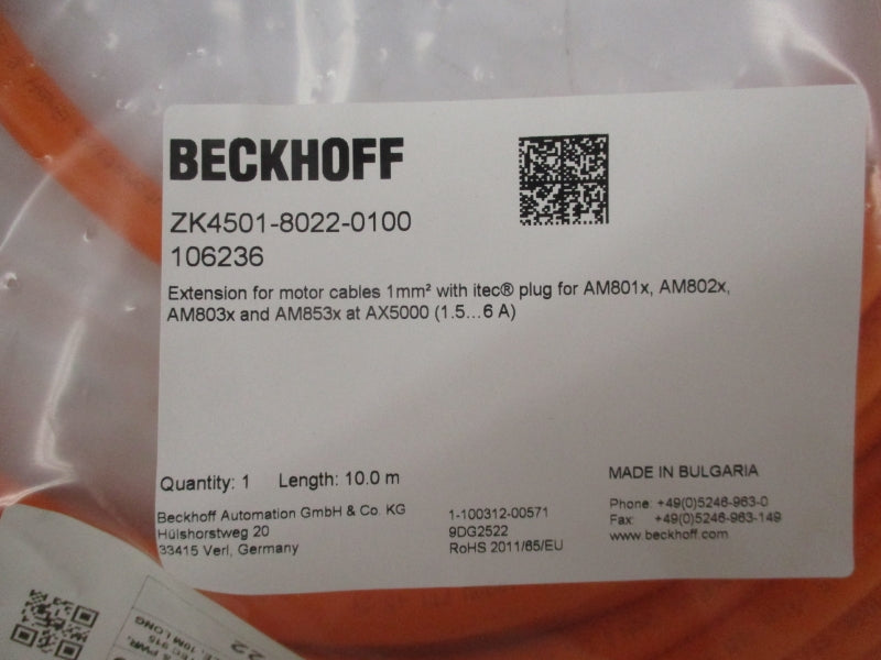 BECKHOFF ZK4501-8022-0100 AX5000 1.5-6A NSMP