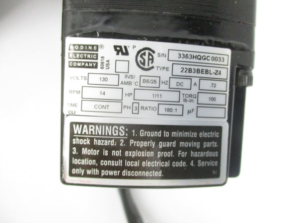 BODINE 3363 22B3BEBL-Z4 130V .72A NSNP