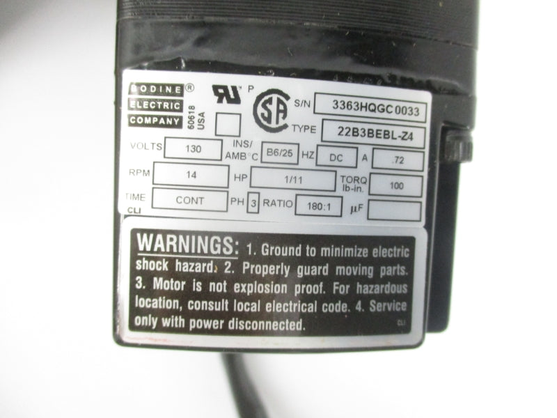 BODINE 3363 22B3BEBL-Z4 130V .72A NSNP