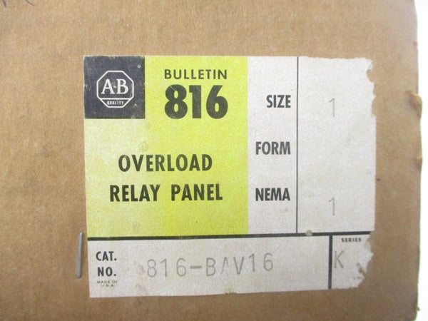 ALLEN BRADLEY 816-BAV16 SER. K (BLK/YL) NSMP