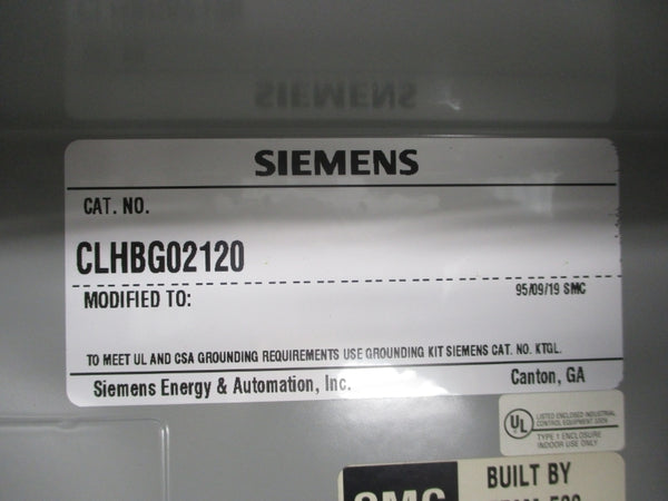 SIEMENS CLHBG02120 110/120V NSMP