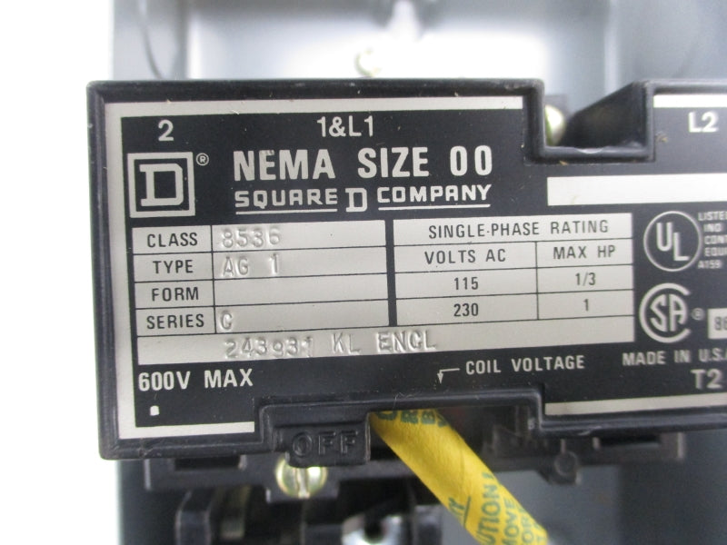 SQUARE D 8536 AG-1 SER. C 120-60/110-50V NSMP