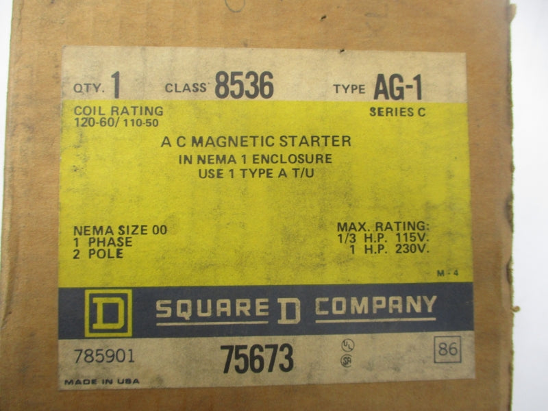 SQUARE D 8536 AG-1 SER. C 120-60/110-50V NSMP