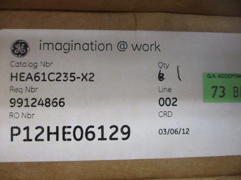 GENERAL ELECTRIC 12HEA61C235X2 125V NSMP