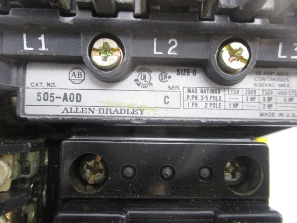 ALLEN BRADLEY 505-A0D SER. C 115-120V 18A NSNP
