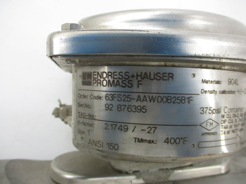 ENDRESS+HAUSER 63FS25-AAW00B25B1F 373PSI (AS PICTURED) NSNP