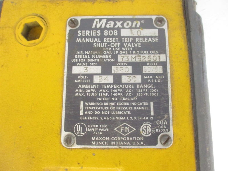 MAXON 808 0 120V 30PSI (AS PICTURED) NSNP