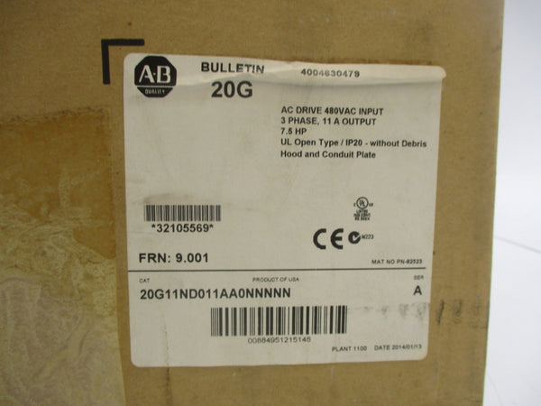 ALLEN BRADLEY 20G11ND011AA0NNNNN SER.A F/W 9.001 480VAC 11A NSMP