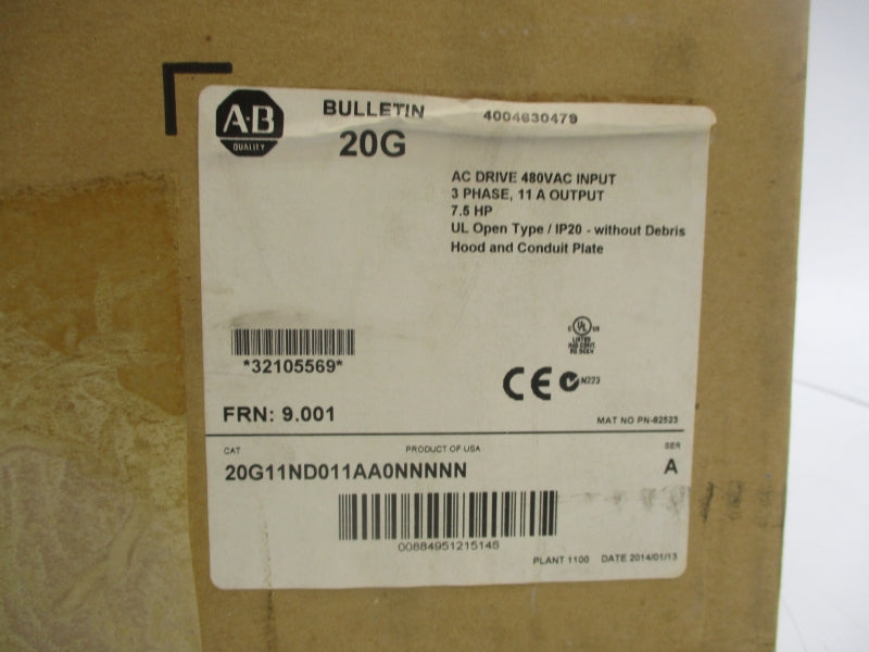 ALLEN BRADLEY 20G11ND011AA0NNNNN SER.A F/W 9.001 480VAC 11A NSMP