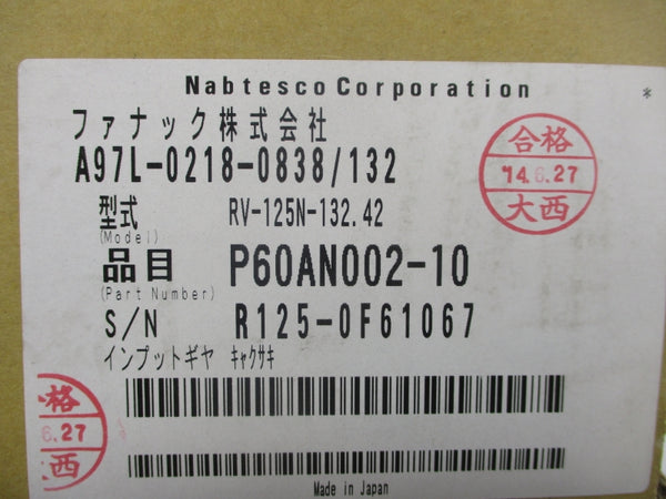 NABTESCO RV-125N-132.42 P60AN002-10 NSMP