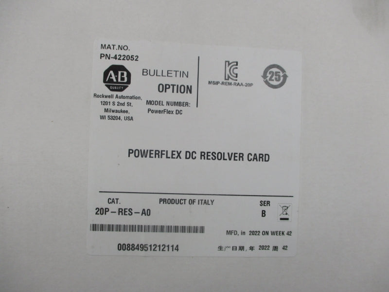 ALLEN BRADLEY 20P-RES-A0 SER. B NSMP