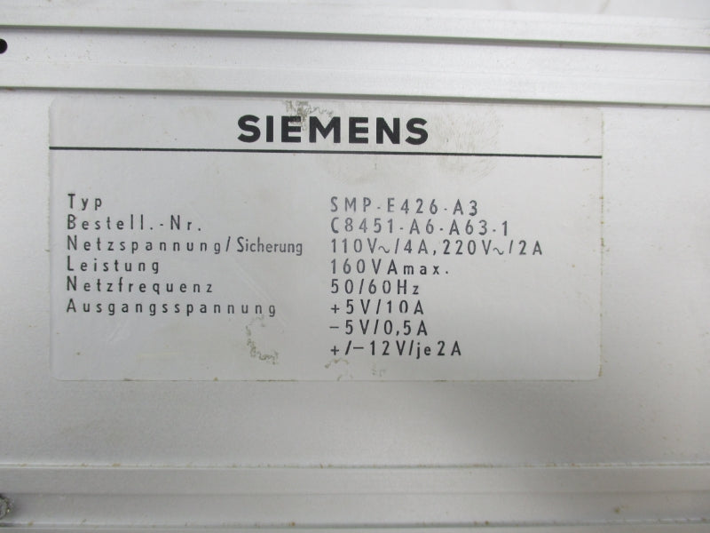 SIEMENS SMP-E426-A3 C8451-A6-A63-1 220V 2A NSNP