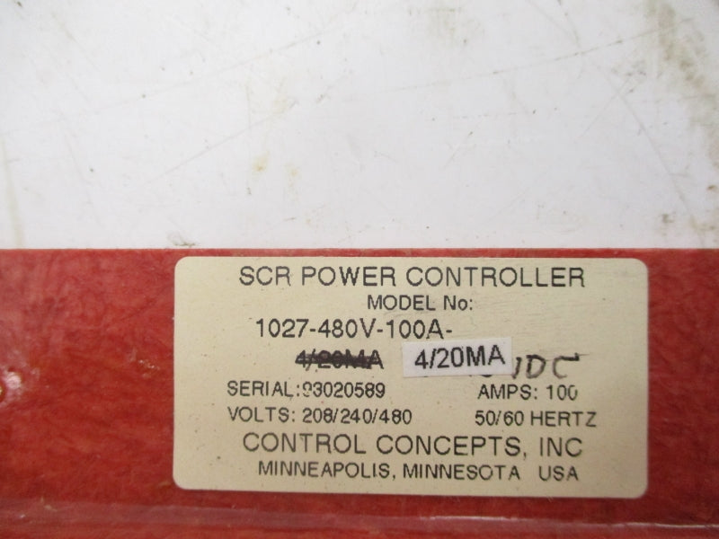 CONTROL CONCEPTS 1027-480V-100A-4/20MA 208/240/480V 100A NSNP