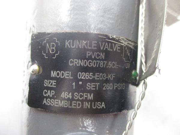KUNKLE 0265-E03-KF 260PSI (AS PICTURED) UNMP