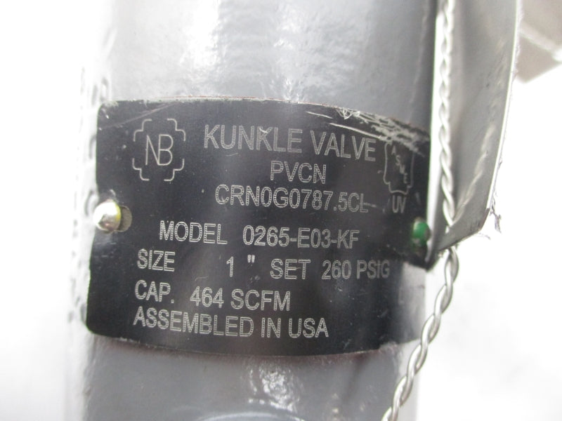 KUNKLE 0265-E03-KF 260PSI (AS PICTURED) UNMP