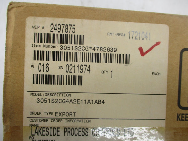 ROSEMOUNT 3051S2CG4A2E11A1AB4 10.5-42.4VDC 0 TO 300PSI NSMP