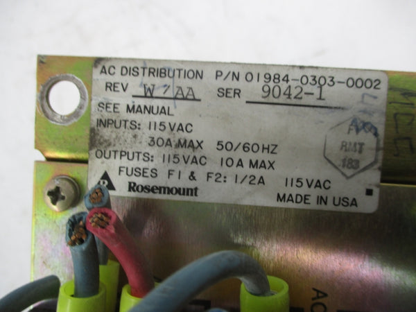 ROSEMOUNT 01984-0303-0002 REV. U/W 115VAC 30A (AS PICTURED) UNMP