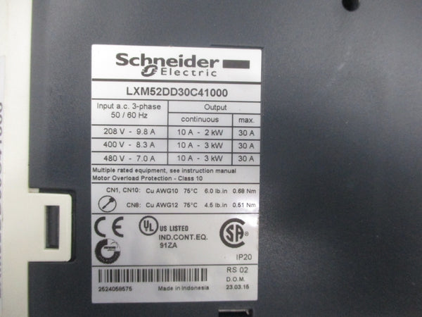 SCHNEIDER ELECTRIC LXM52DD30C41000 480V 7A NSNP