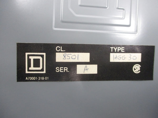 SQUARE D 8501 HGG30 SER. A 120-600V 15A NSNP
