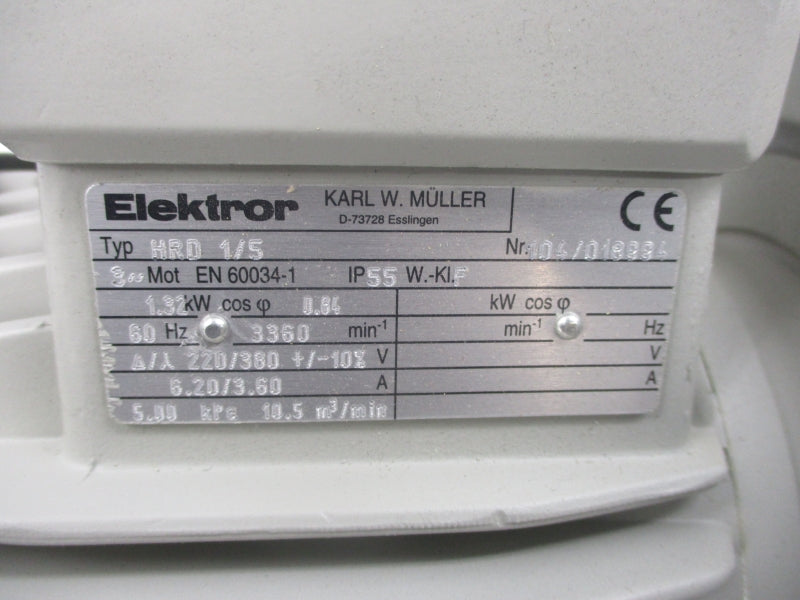 ELEKTROR HRD 1/5 104/018884 220/380V 6.20/3.60A (AS PICTURED) NSNP