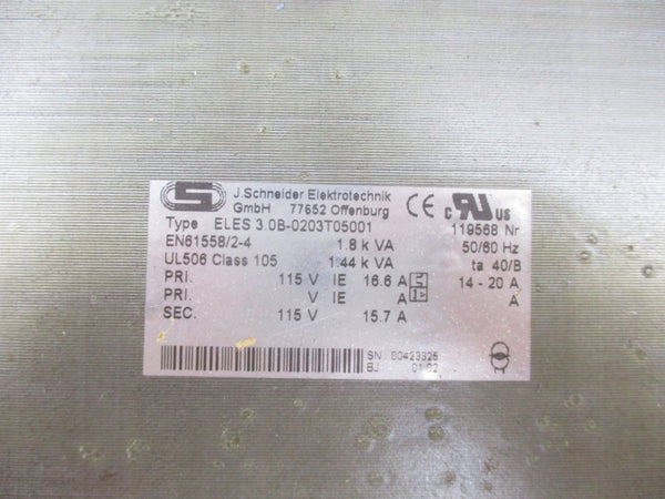 J.SCHNEIDER ELEKTROTECHNIK  ELES 3.0B-0203T05001 115V 16.6A UNMP