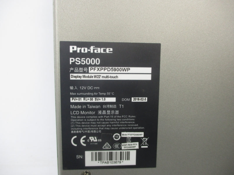 PRO-FACE PFXPPD5900WP 12VDC NSNP