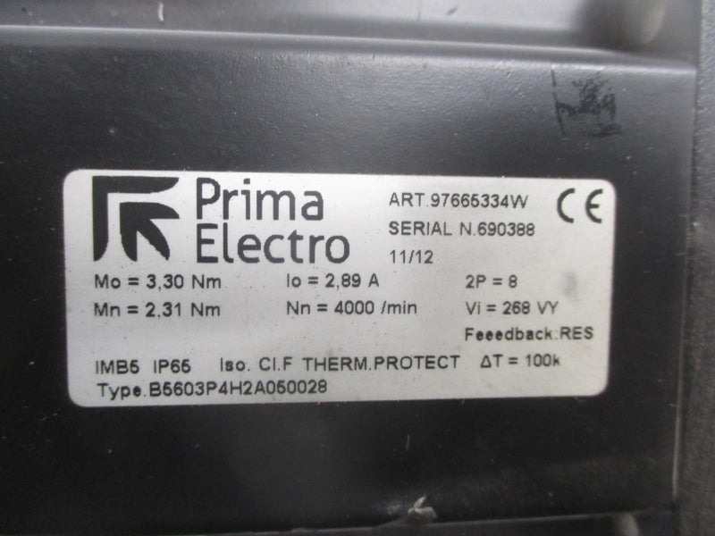 PRIMA ELECTRO B5603P4H2A050028 97665334W 268V 2.89A NSNP