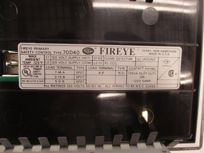 FIREYE 70D40 SER. D 120V 5A NSNP