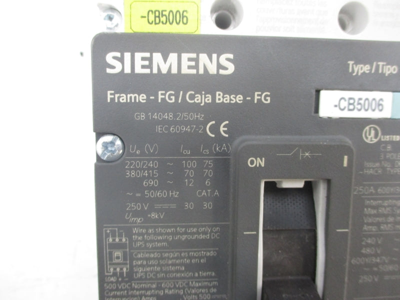 SIEMENS HFK3T250 3VL9325-6PE30 690V 250A NSNP