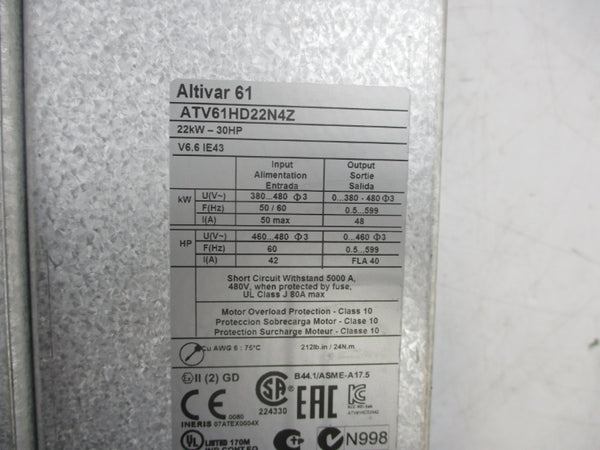 SCHNEIDER ELECTRIC ATV61HD22N4Z 380-480V 50A NSNP