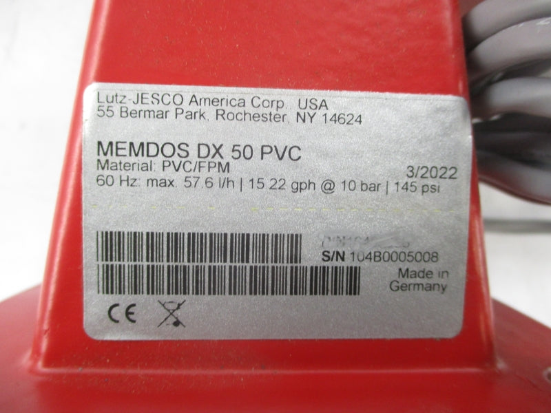 MEMDOS DX50 0104B0050CMB1FF ECS63K4-249/UL 120V 2.6A 145PSI NSNP