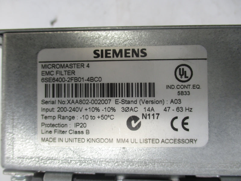 SIEMENS 6SE6436-2BD22-2BA0 380-480V 7.5A NSNP