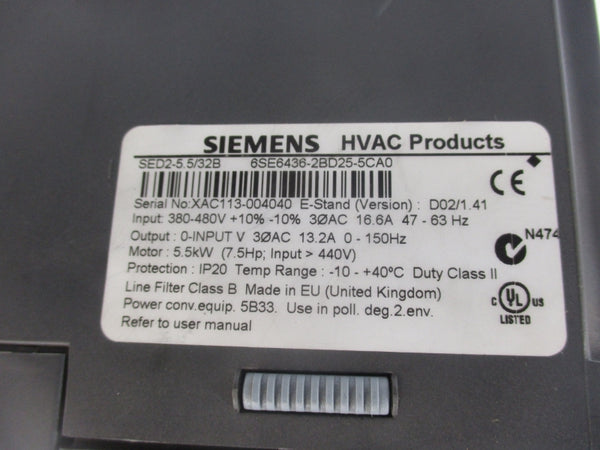 SIEMENS 6SE6436-2BD25-5CA0 380-480V 16.6A NSNP