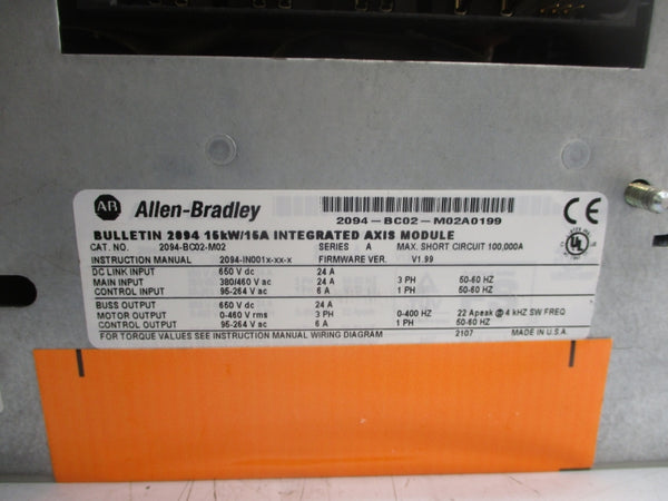 ALLEN BRADLEY 2094-BC02-M02 SER. A F/W V1.99 95-264VAC 6A REMAN