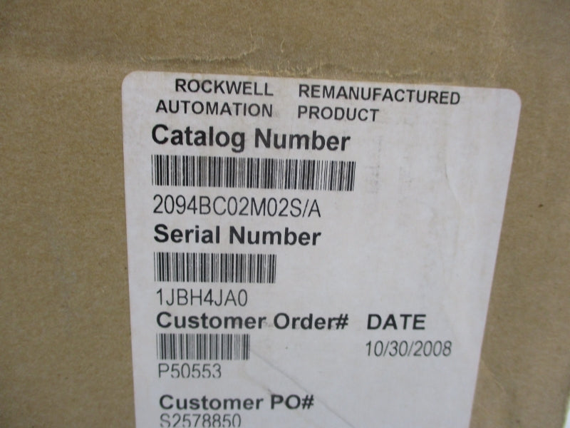 ALLEN BRADLEY 2094-BC02-M02 SER. A F/W V1.99 95-264VAC 6A REMAN