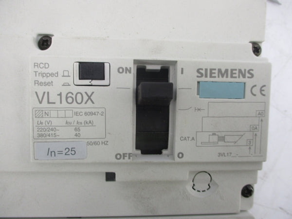SIEMENS 3VL1725-1EA43-0AA0 127-480V 160A (AS PICTURED) UNMP
