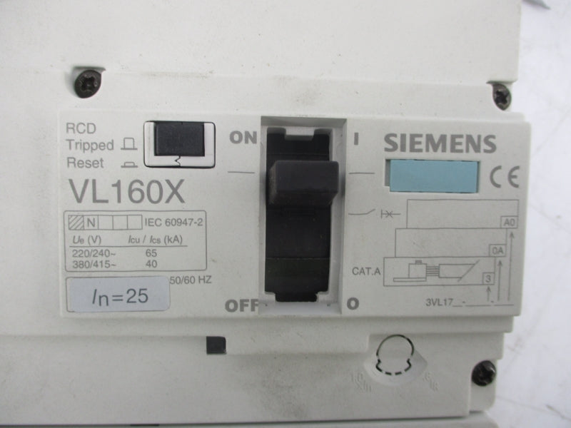 SIEMENS 3VL1725-1EA43-0AA0 127-480V 160A (AS PICTURED) UNMP