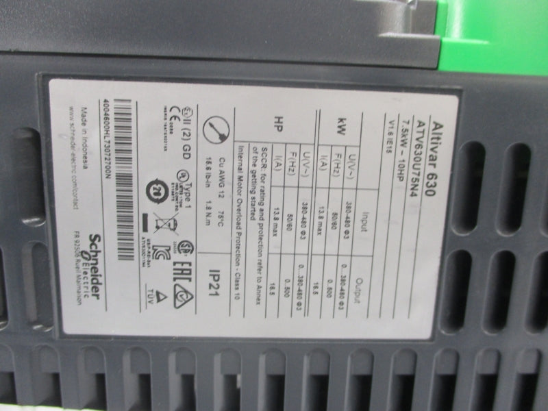 SCHNEIDER ELECTRIC ATV630U75N4 380-480V 13.8A UNMP