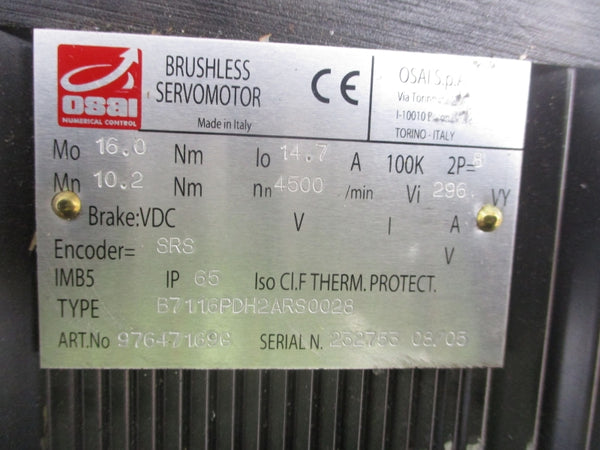 OSAI B7116PDH2ARS0028 296V 14.7A UNMP