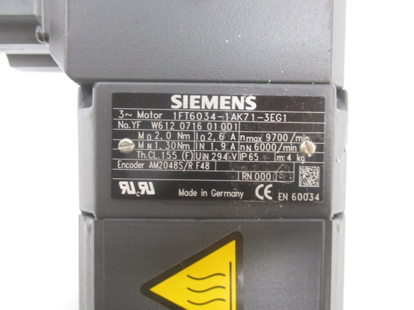 SIEMENS 1FT6034-1AK71-3EG1 294V 2.6A NSMP