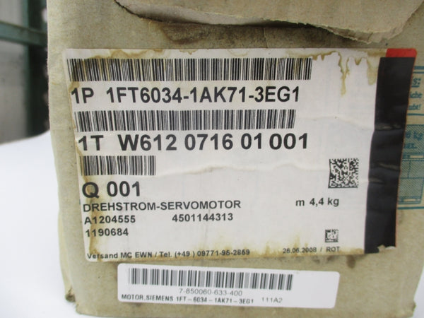 SIEMENS 1FT6034-1AK71-3EG1 294V 2.6A NSMP