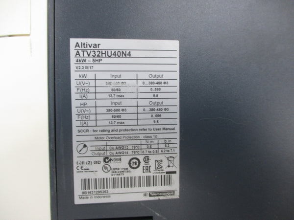 SCHNEIDER ELECTRIC ATV32HU40N4 380-500V 13.7A NSNP
