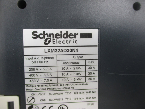 SCHNEIDER ELECTRIC LXM32AD30N4 480V 7.0A NSNP