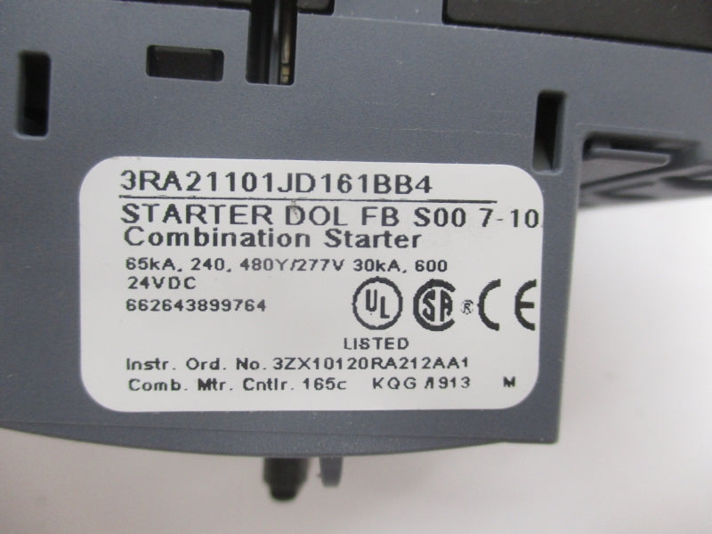 SIEMENS 3RA21101JD161BB4 24VDC 7-10A NSMP