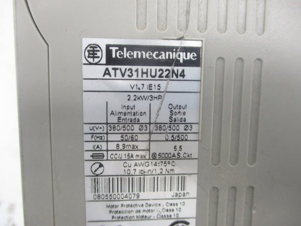 TELEMECANIQUE ATV31HU22N4 380/500V 8.9A NSNP