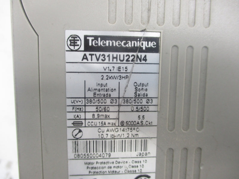 TELEMECANIQUE ATV31HU22N4 380/500V 8.9A NSNP