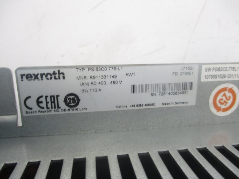 REXROTH PSI63C0.776-L1 R911331149 400-480V 110A NSNP