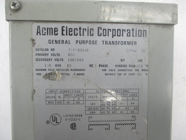 ACME T-2-53110 120/240V UNMP