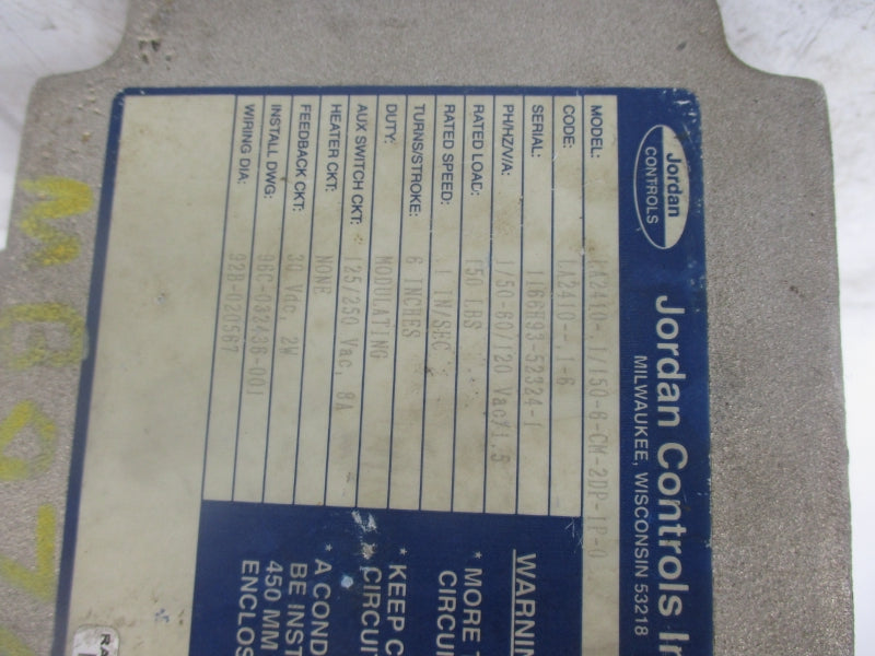 JORDAN CONTROLS LA2410-.1/150-6-CM-2DP-1P-0 120VAC 1.5A NSNP
